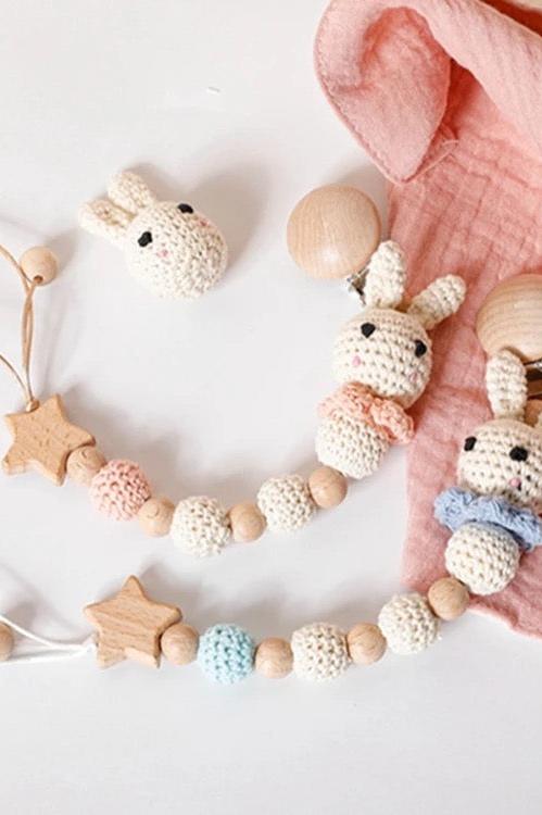 Handmade Rabbit Pacifier Clip