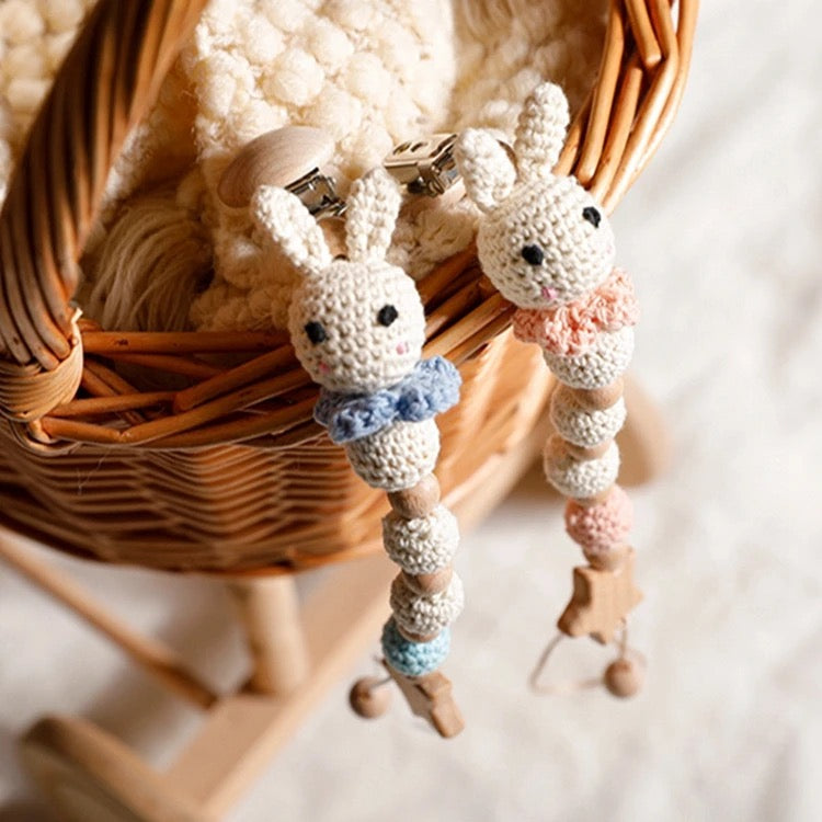 Handmade Rabbit Pacifier Clip